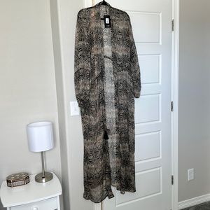 Brand New Sheer Snake Print Kimono